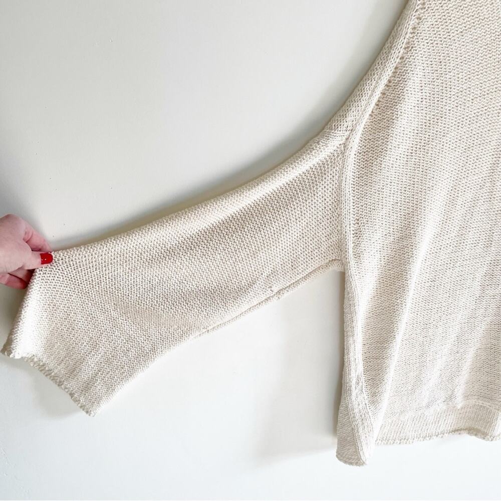 Massimo Dutti Cream Knit Open Neck Sweater - Picture 10 of 12
